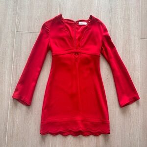 A.L.C Eve Scallop Dress in Crimson Red Size 0